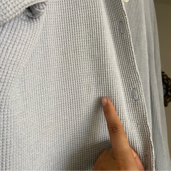 Eddie Bauer Waffle Cotton Button Up - Picture 8 of 10